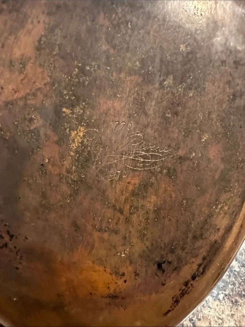 Revere Ware 1976 Brass-Handled Copper 12” Oval Frying Pan - Brown/Copper Finish
